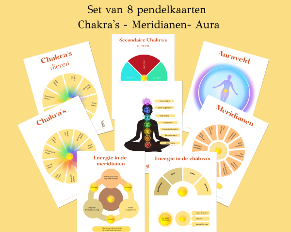 Pendelkaarten set Chakra's - Meridianen - Aura